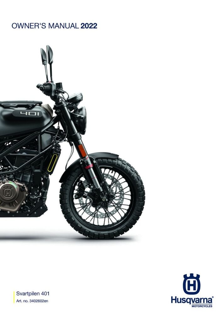 Husqvarna Owners Manual ebook Guide 2022 Svartpilen 401 B.D. EU, EU, JP, UK, AR