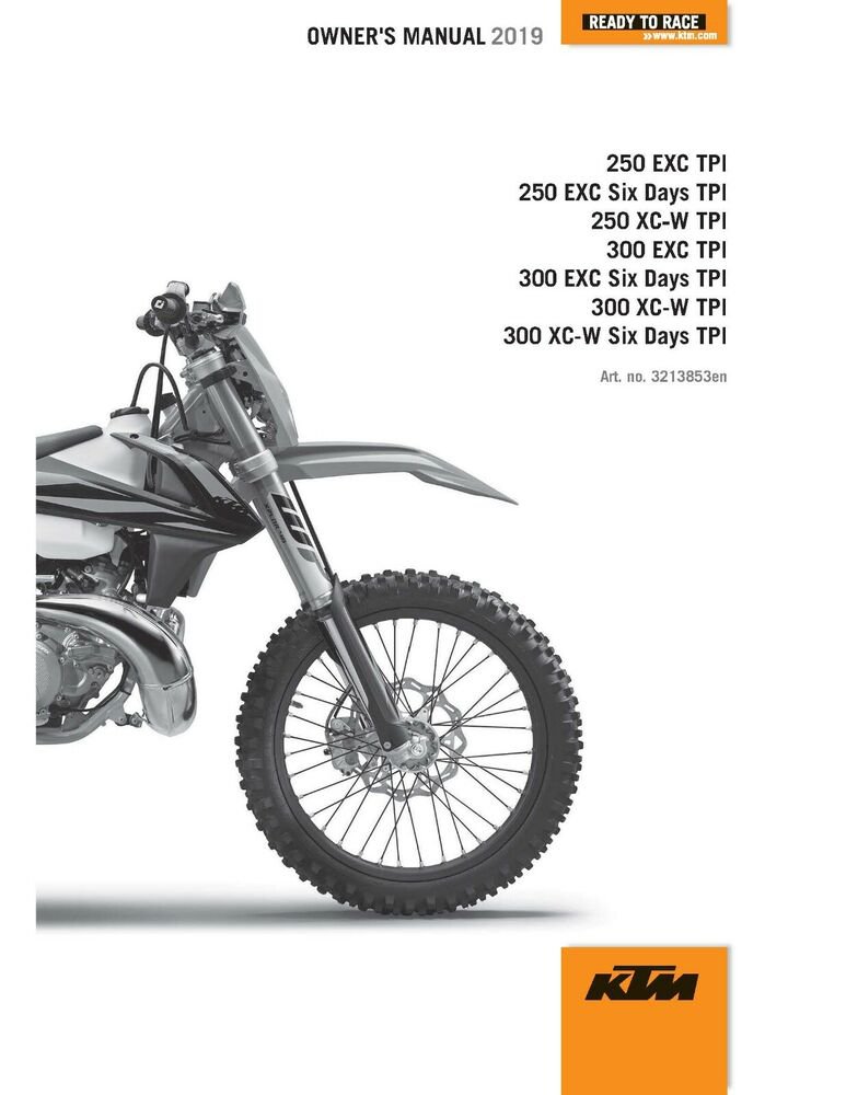 KTM Owners Manual ebook Guide 2019 300 EXC TPI EU & 2019 300 EXC Six Days TPI EU
