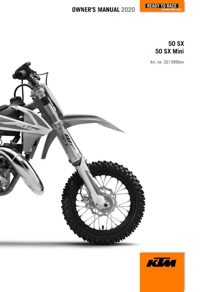 KTM Owners Manual ebook Guide 2020 50 SX & 2020 50 SX Mini