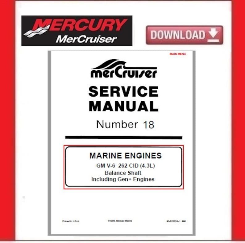 MERCURY MerCruiser Service Manual #18 GM V-6 4.3L pdf Download