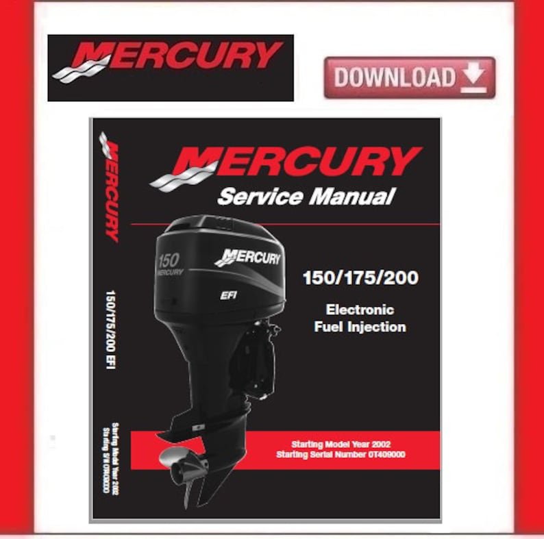 MERCURY Mariner 150/ 175/ 200hp EFi Outboard Motors Service Manual pdf Download