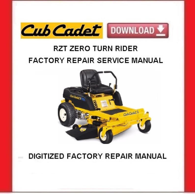 Cub Cadet RZT ZERO TURN Rider Service Repair Manual pdf Download
