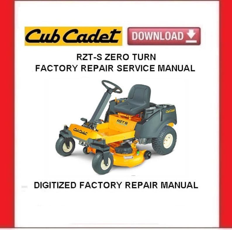 Cub Cadet RZT-S Zero Turn Mower Service Repair Manual pdf Download