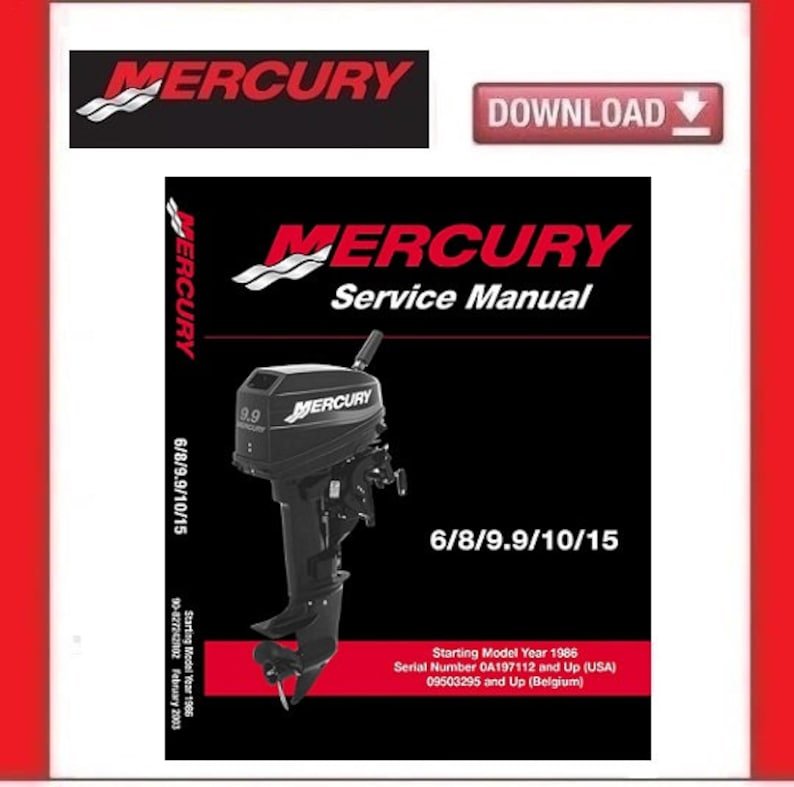 MERCURY Mariner 6hp 8hp 9.9hp 10hp 15hp 2 Stroke Service Manual pdf Download