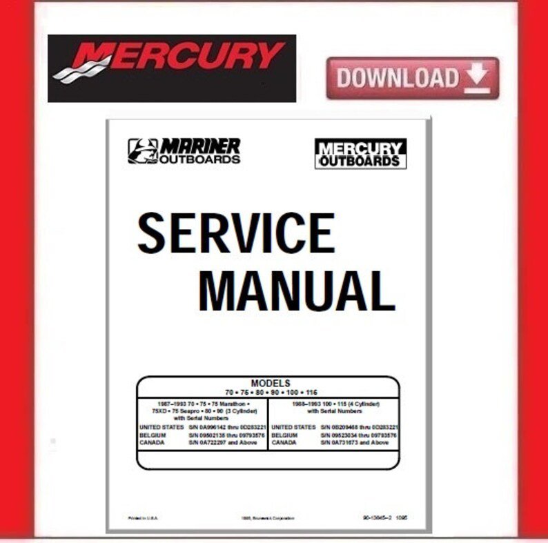 MERCURY Mariner 70 &acirc;�&cent; 75 &acirc;�&cent; 80 &acirc;�&cent; 90 &acirc;�&cent; 100 &acirc;�&cent; 115hp Engines Service Manual pdf Download