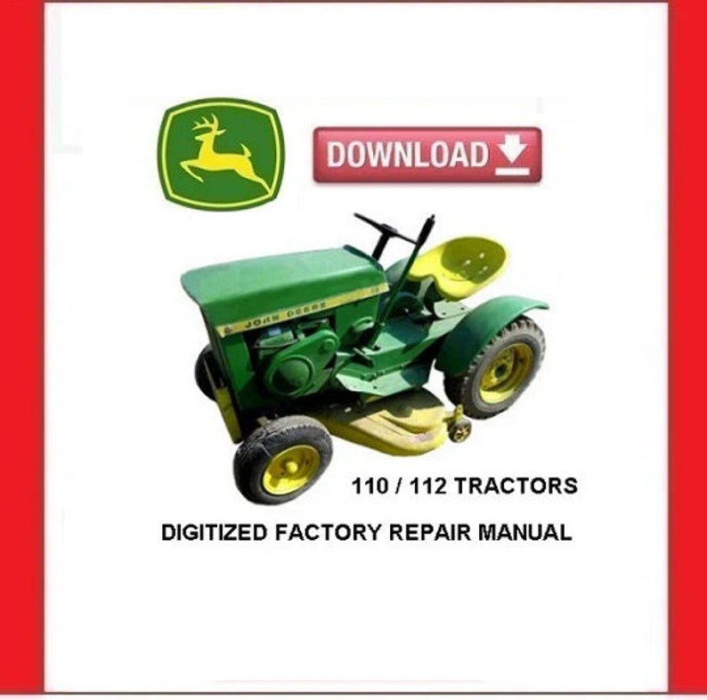 John Deere 110 and 112 Lawn and Garden Tractors repair manual pdf download