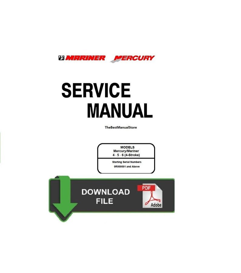Mercury Mariner 8 / 9.9 HP - 4 Stroke Service / Repair Manual