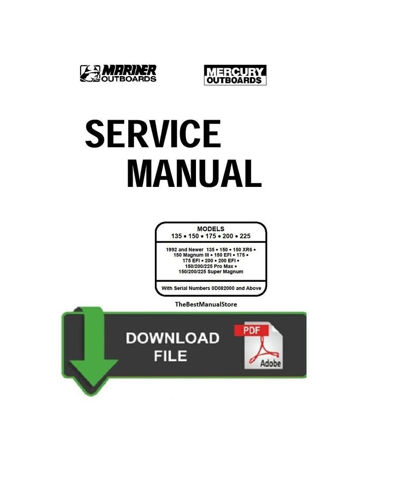 Mercury Mariner 135,150,175,200,225 2 Stroke Service / Repair Manual