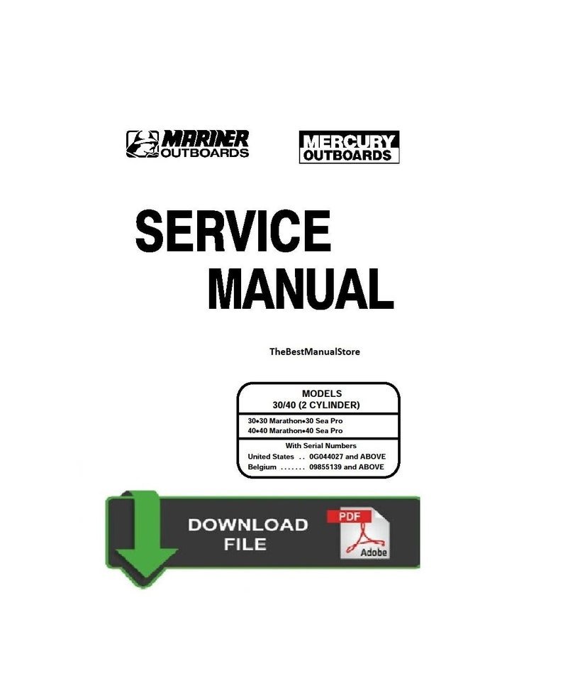 Mercury Mariner 30-40hp 2Stroke Service / Repair Manual
