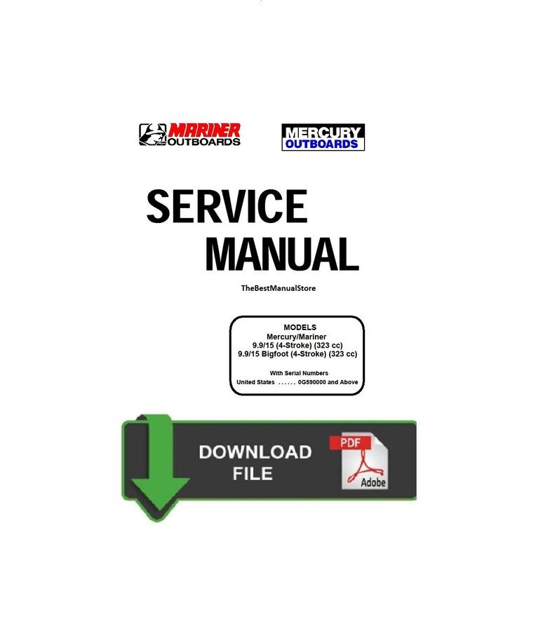 Mercury Mariner 9.9 / 15HP - 4 Stroke Service / Repair Manual