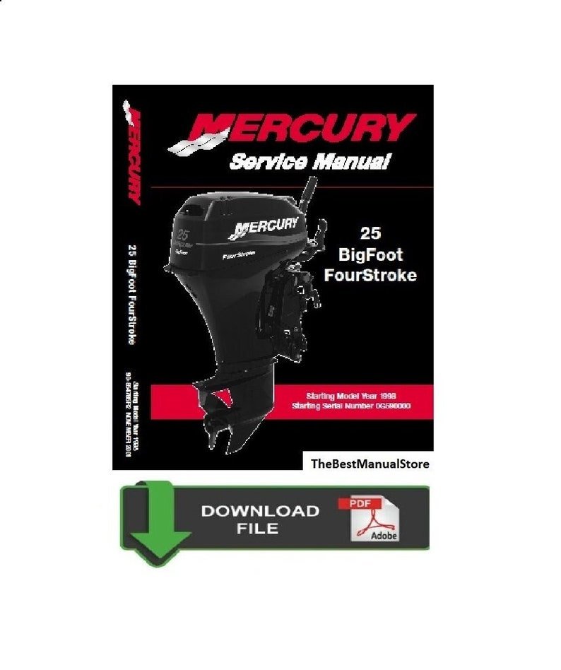 Mercury 25hp Bigfoot 4 Stroke Service / Repair Manual