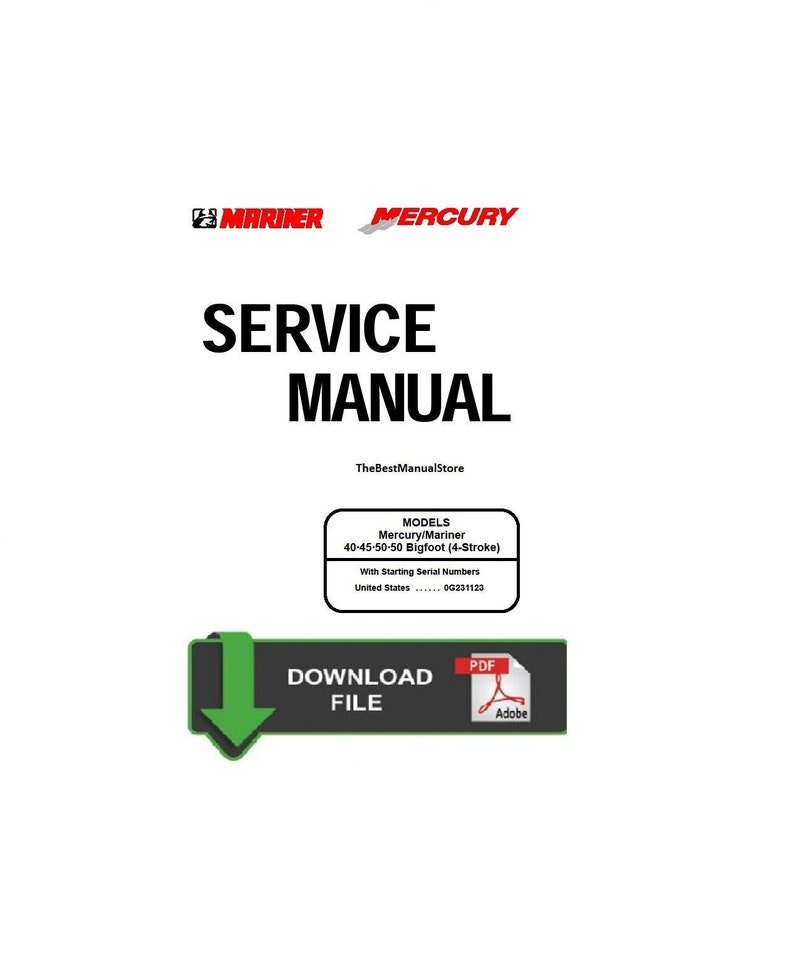 Mercury Mariner 40,45,50HP & 50hp Bigfoot 4 Stroke Service / Repair Manual