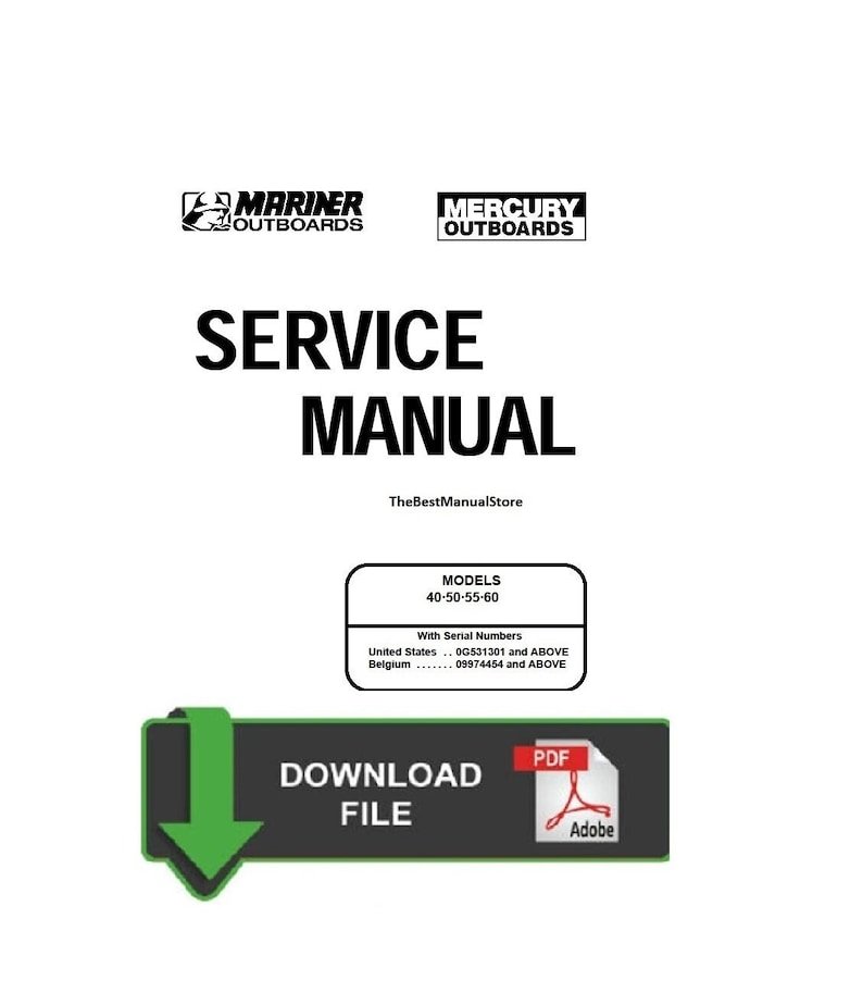 Mercury Mariner 40 50 55 60hp 2Stroke Service / Repair Manual