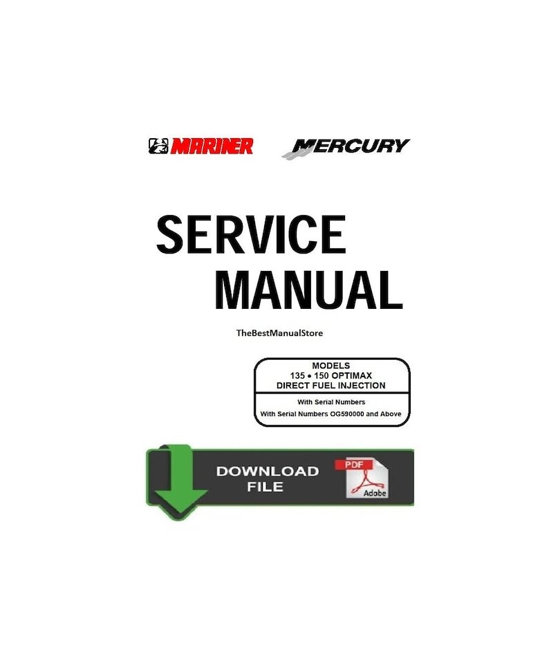 Mercury 135 150hp OptiMax Direct Fuel Injection Service Shop & Repair Manual