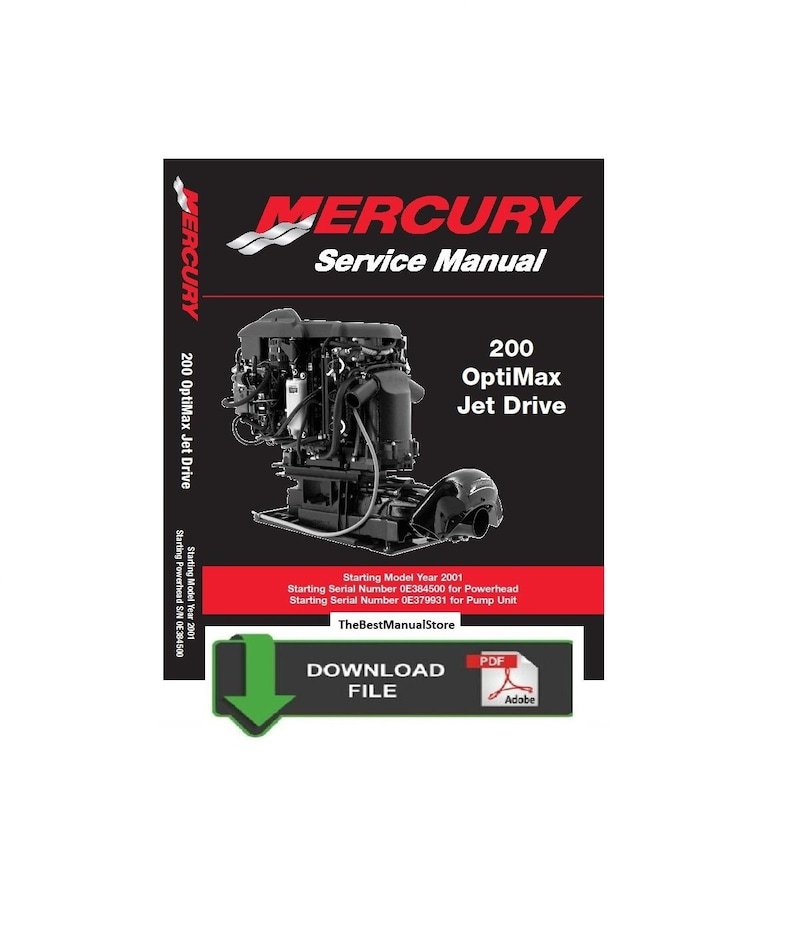 Mercury 200hp OptiMax Jet Drive Service Shop & Repair Manual
