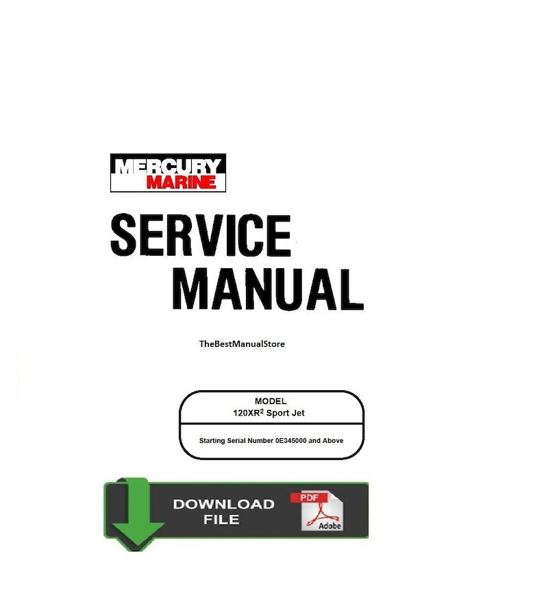 Mercury 120hp XR2 Sport Jet Service Shop & Repair Manual