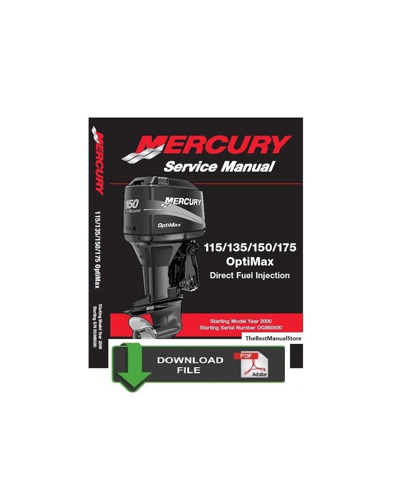 Mercury 115 135 150 175hp OptiMax Service Shop & Repair Manual