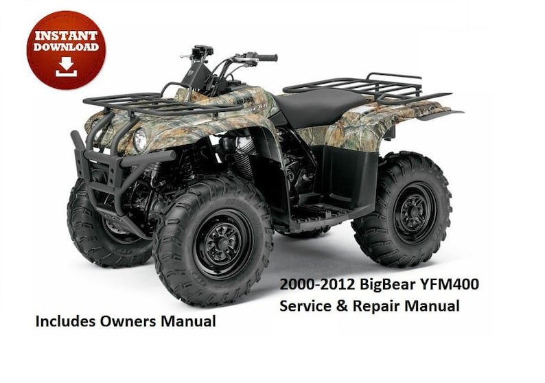 2000 - 2012 Yamaha BigBear YFM400 4x4 Service & Repair Manual/Owners Manual/Parts Catalogs