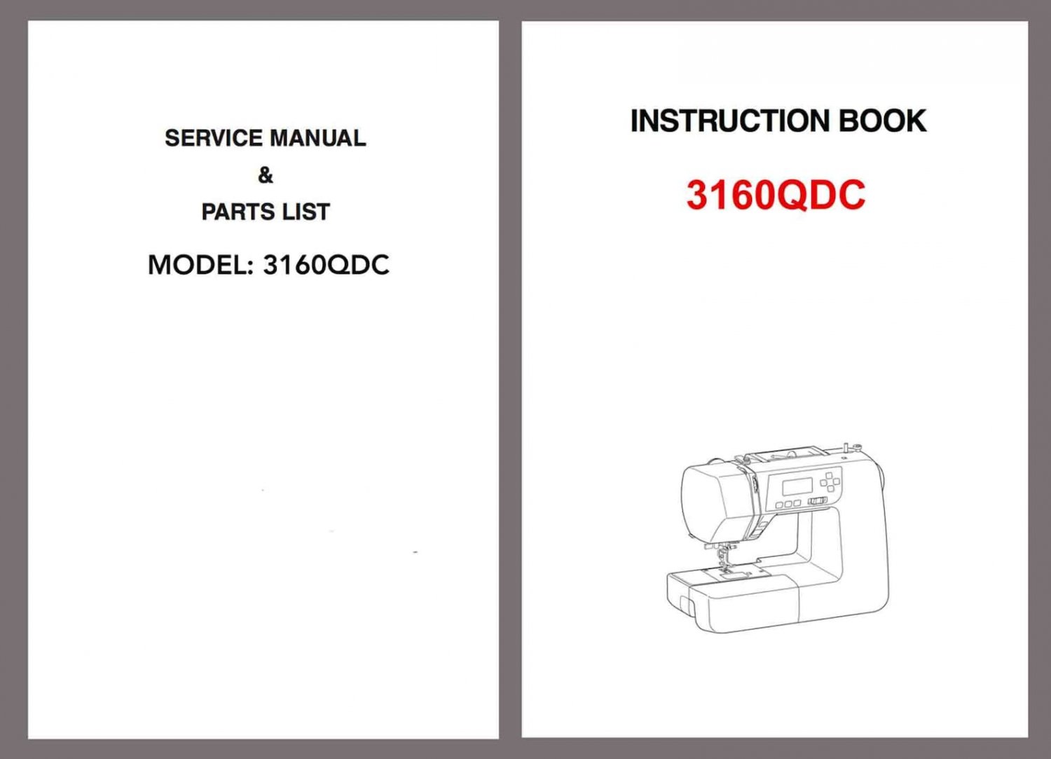 3160QDC Janome Instruction, Service repair manual / Sewing machine Instructions