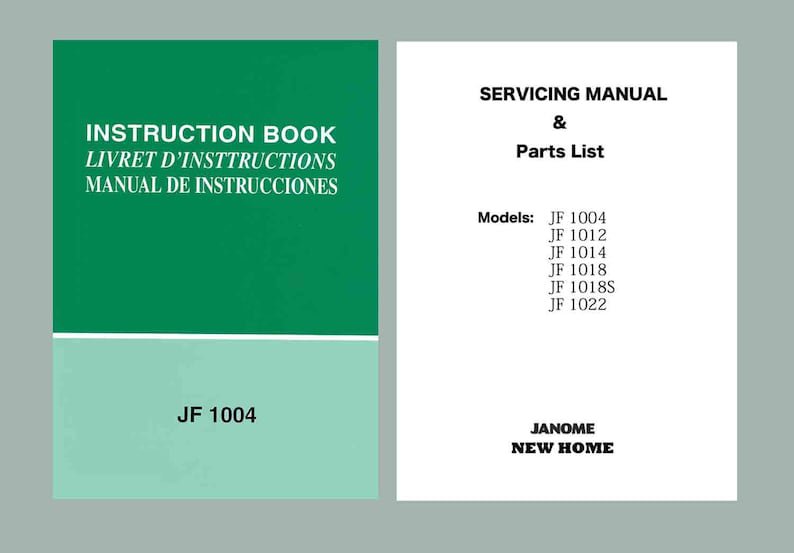 JF-1004 JH1004 Janome New Home Instruction, Service repair manual