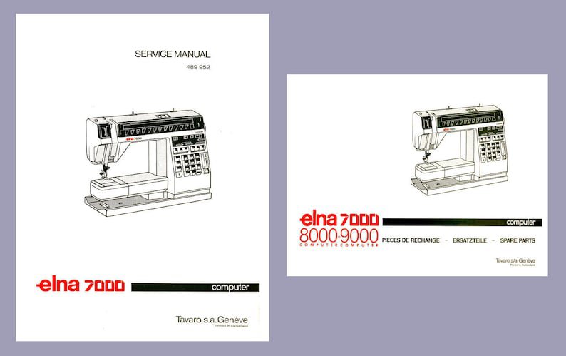 Elna 7000 Sewing machine Service Manual and Parts / Schematics Ebook