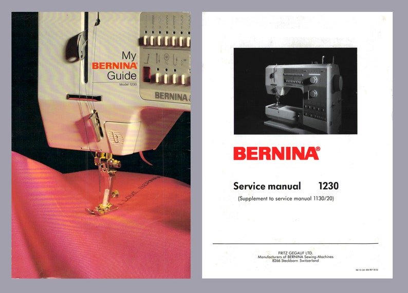 Instruction and Service manuals for Vintage Bernina 1230