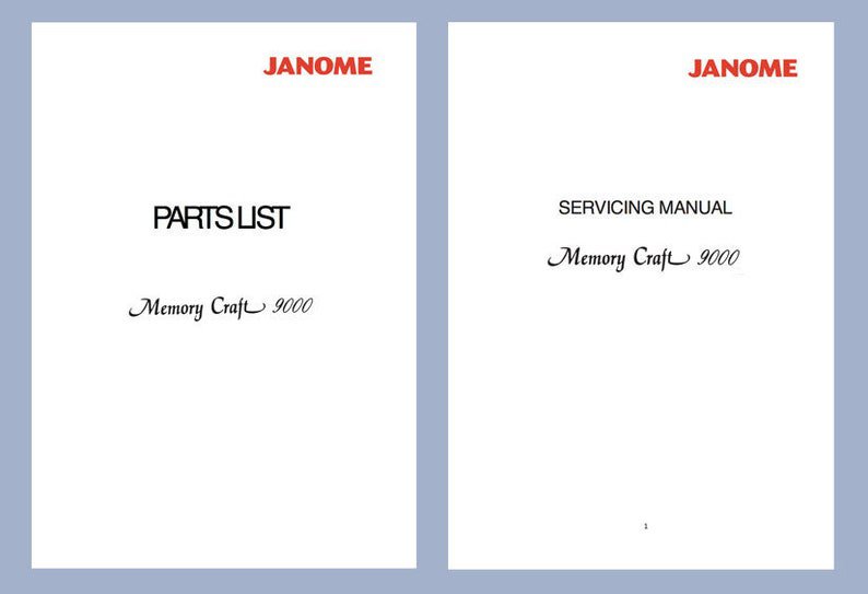 JANOME Memory Craft MC9000 MC-9000 Sewing Embroidery machine service manual