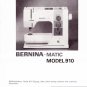 BERNINA Matic 910 Electronic Sewing Machine Service Manual & Spare Parts EBook