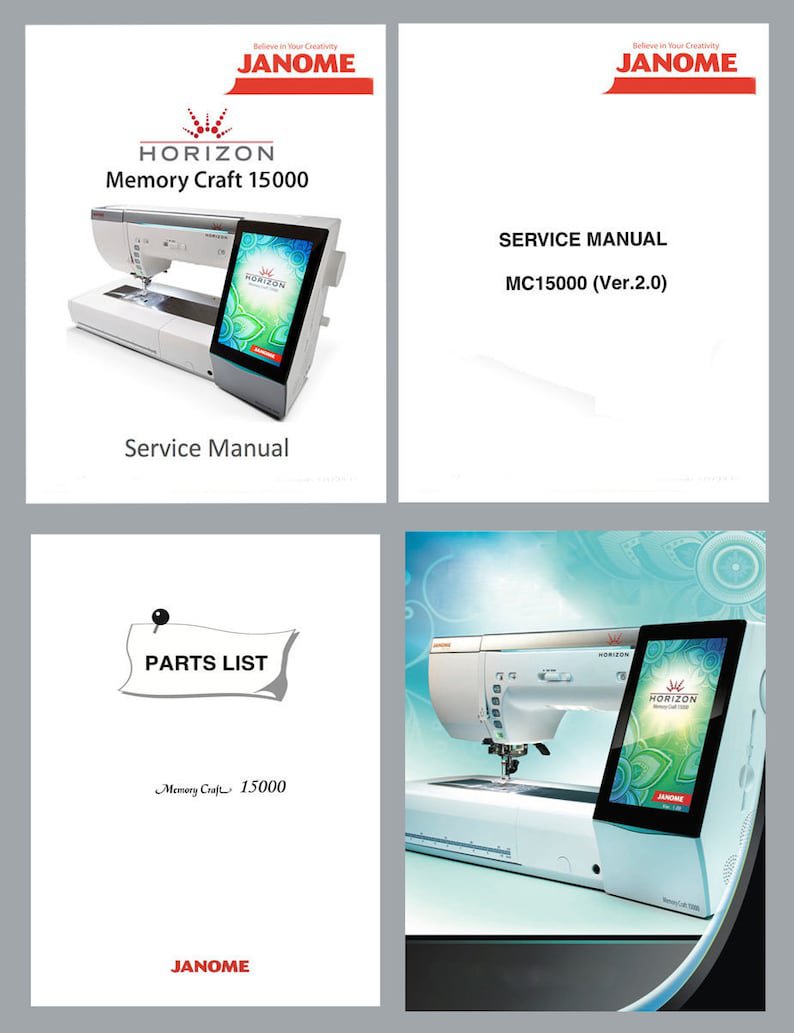 JANOME Memory Craft MC15000 MC-15000 Sewing Embroidery machine Service Repair manual