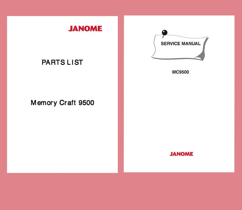 JANOME MC-9500 Service manual * Memory Craft 9500 Service/ Repair manual* Schematics