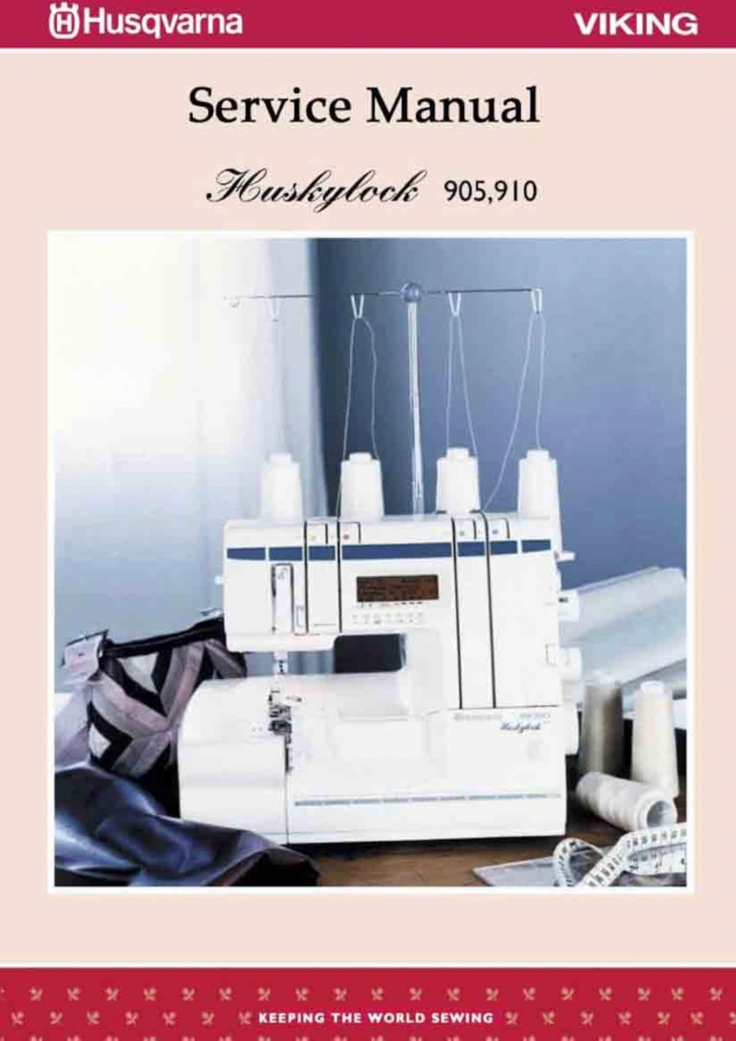Huskylock 905 910 by Husqvarna Viking Service Repair manual and Parts List