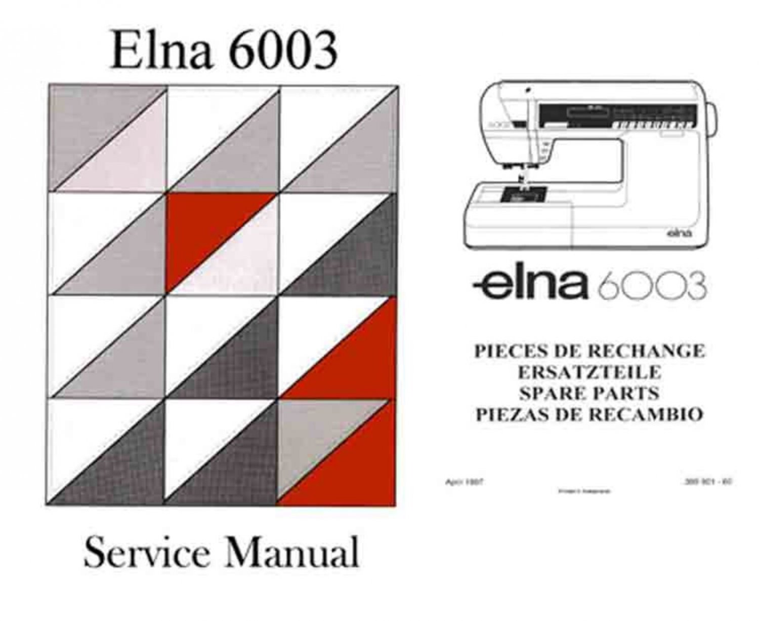 Elna 6003 Quilters Dream SERVICE /Repair Manual and Parts / Schematics