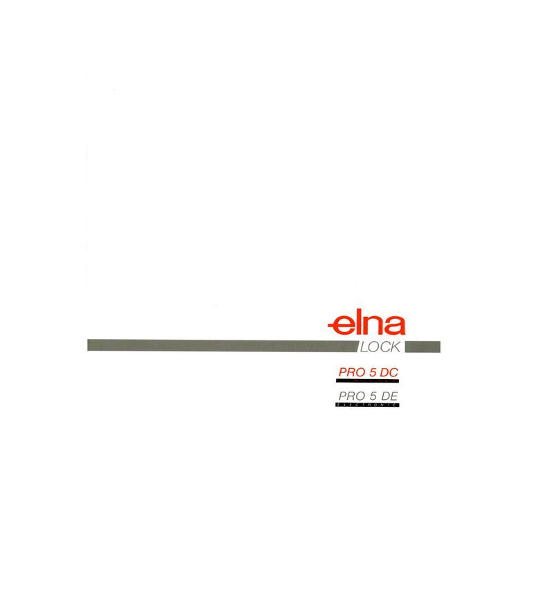 ELNA Lock Pro 5DE, Pro 5DC Instruction / Operating manual