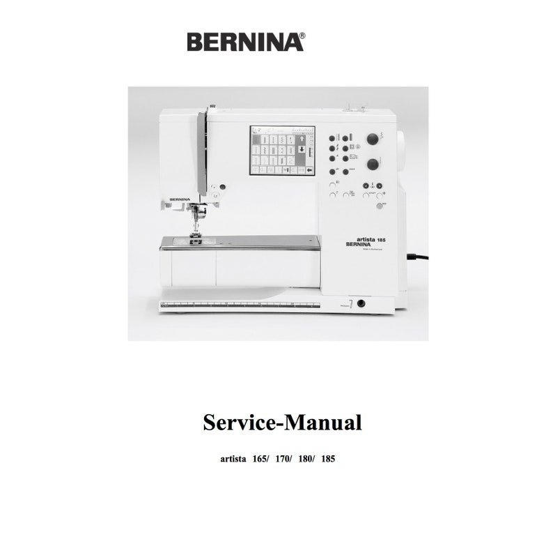 Bernina 165 170 180 185 Sewing Machine Service Manual