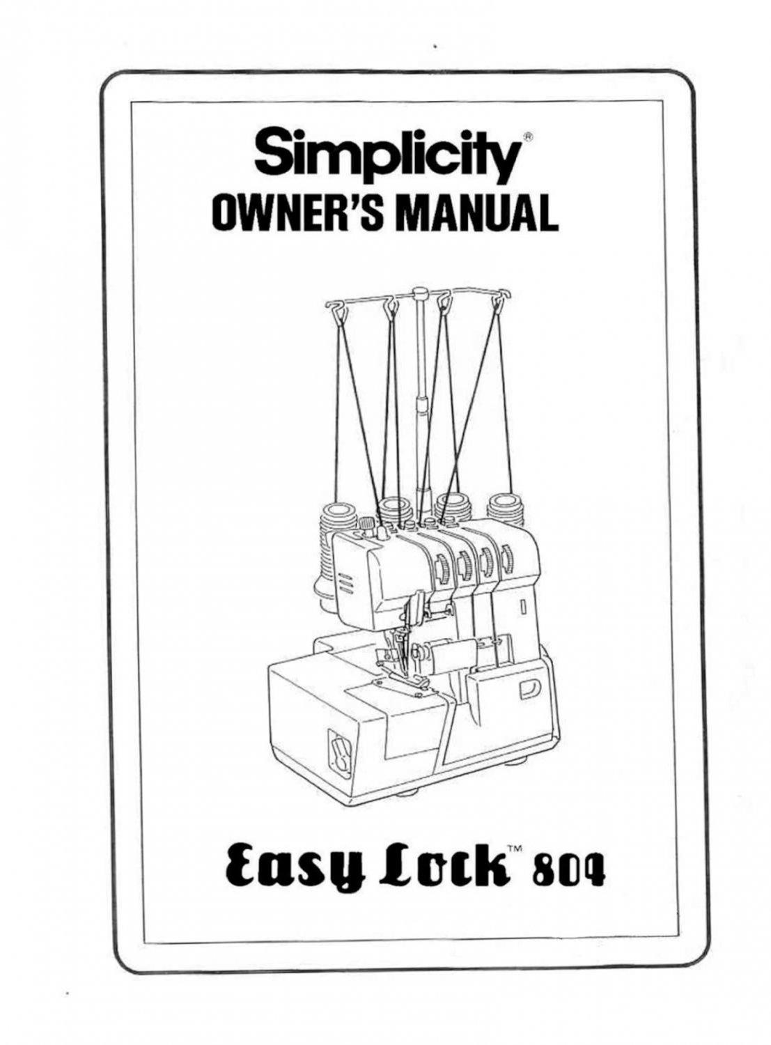 SIMPLICITY Easy Lock 804 Instruction / Operating manual + bonus