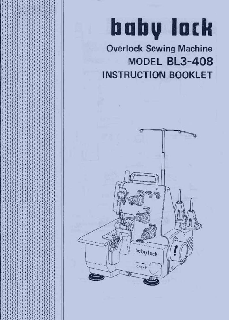 Vtg. Baby Lock BL3-408 Serger (by Juki) * Instruction Manual Book Operating Guide