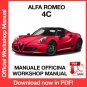 WORKSHOP MANUAL SERVICE REPAIR SERVICE REPAIR ALFA ROMEO 4C (EN)