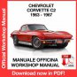 WORKSHOP MANUAL SERVICE REPAIR CHEVROLET CORVETTE C2 (1963-1967) (EN)