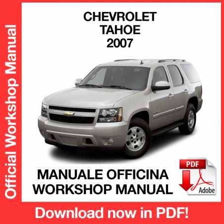 WORKSHOP MANUAL SERVICE REPAIR CHEVROLET TAHOE (2007) (EN)