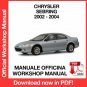 WORKSHOP MANUAL SERVICE REPAIR CHRYSLER SEBRING (2002-2004) (EN)