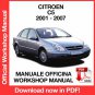 WORKSHOP MANUAL SERVICE REPAIR CITROEN C5 (2001-2007) (EN)
