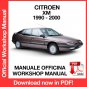 WORKSHOP MANUAL SERVICE REPAIR CITROEN XM (1990-2000) (EN)