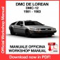 WORKSHOP MANUAL SERVICE REPAIR SERVICE REPAIR DMC DE LOREAN DMC-12 (1981-1983) (EN)