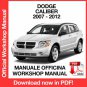 WORKSHOP MANUAL SERVICE REPAIR DODGE CALIBER (2007-2012) (EN)