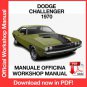 WORKSHOP MANUAL SERVICE REPAIR DODGE CHALLENGER (1970) (EN)