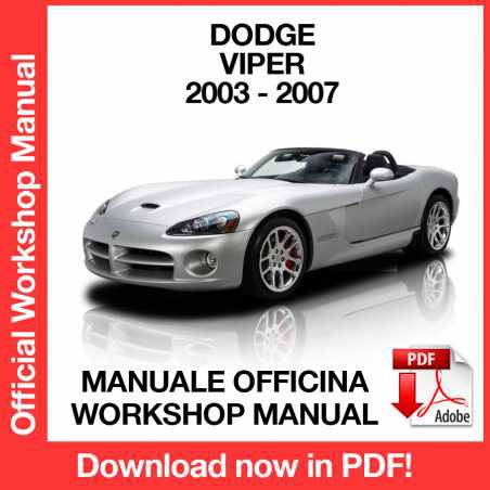WORKSHOP MANUAL SERVICE REPAIR DODGE VIPER ZB (2003-2007) (EN)