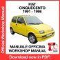 WORKSHOP MANUAL SERVICE REPAIR FIAT CINQUECENTO (1991-1998) (EN)