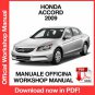 WORKSHOP MANUAL SERVICE REPAIR HONDA ACCORD (2009) (EN)