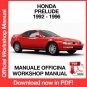 WORKSHOP MANUAL SERVICE REPAIR HONDA PRELUDE (1992-1996) (EN)