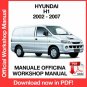 WORKSHOP MANUAL SERVICE REPAIR HYUNDAI H1 (2002-2007) (EN)